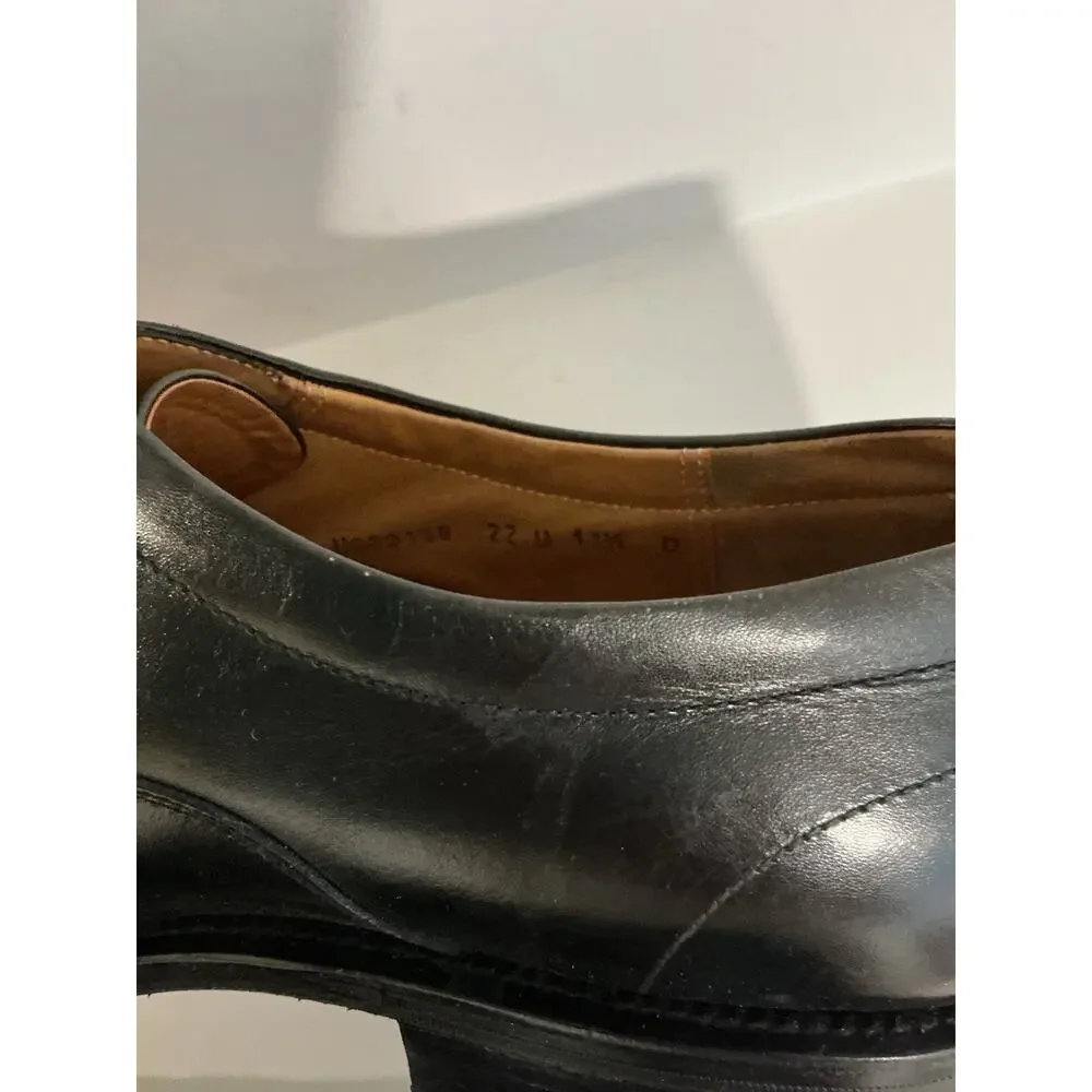 Ferragamo Black Leather Lace Up Men's Dress Shoes Size 11.5 D